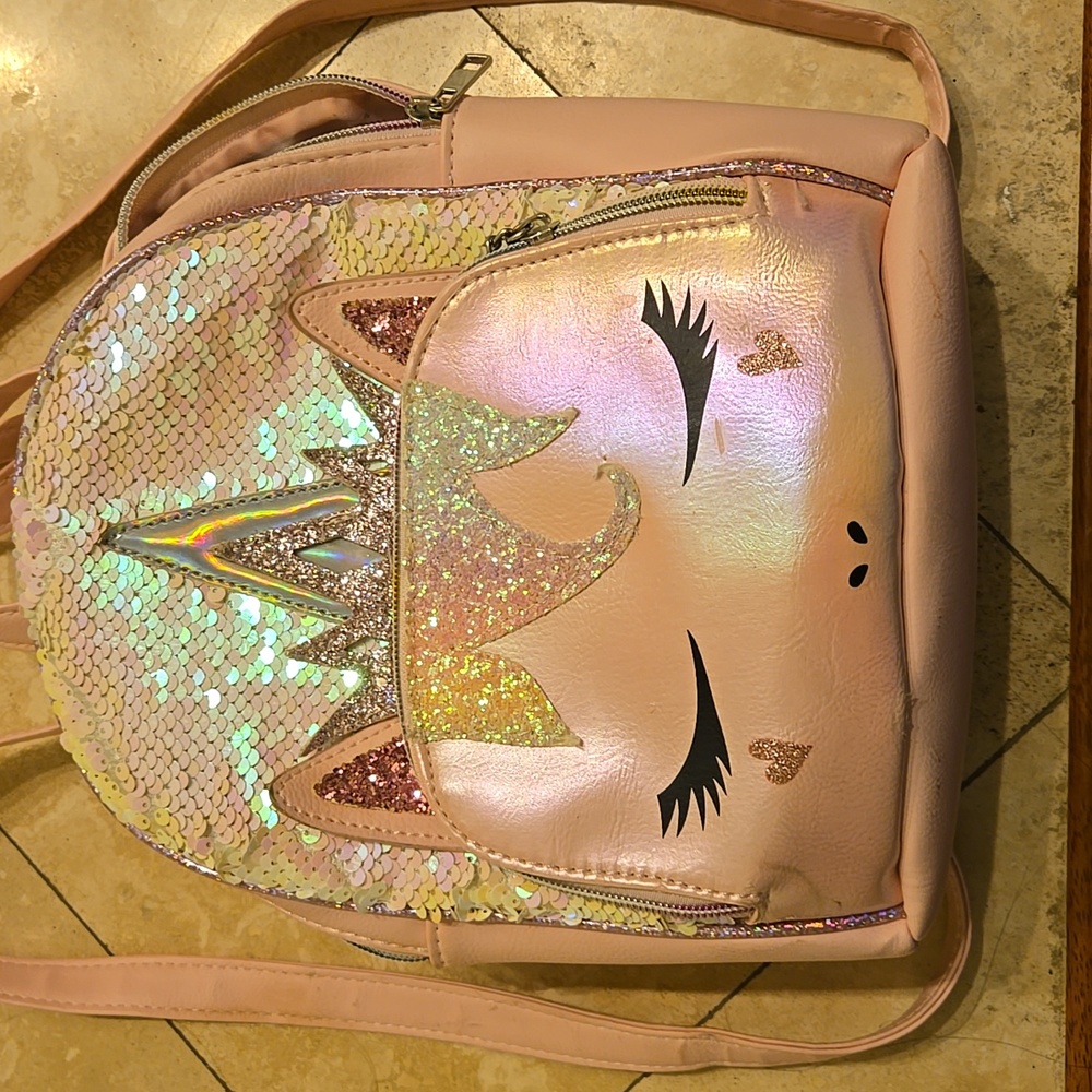 Pink unicorn backpack